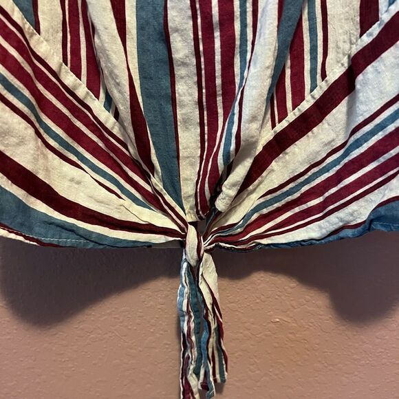 Blush ruffled striped top - Picture 2 of 7